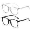 2 Pieces of Round Frame Glasses, Anti-Blue Light Glasses, Computer Gaming Glasses, Non-prescription Glasses for Men and Women, Anti-Uv Glasses, Suitable for Travel, Meetings, Parties (Black and Gray)