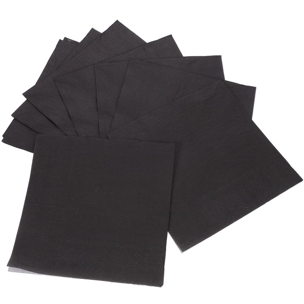 Mobestech 20 Sheets Black Cocktail Napkins Paper Napkins Per Pack for Wedding Birthday Party Suitable for Dinner Parties and Special Events