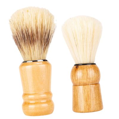 Angoily 2pcs Shaving Brush Wood Handle Beard Brush Shave for Men Shaving Accessory for Salon Use