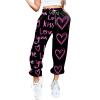 Women's Causal Baggy Stretch Jogging Sport Joggers Sweatpants Straight Wide Leg Trousers with Pockets Running Gym Lounge Pant Tracksuit Bottoms