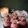 24 Pack Valentine's Day Cupcake Toppers Glitter Be Mine XOXO Love You Cupcake Food Picks Valentine's Day Theme Wedding Bridal Shower Birthday Party Cake Decorations Supplies Rose Gold view 4