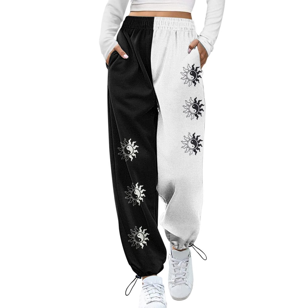 WILLBEST Women's Plain Sport Gym Jogger Sweatpant Straight Leg Elastic Waist Trousers Causal Athletic Workout Tracksuit Pants Jogging Bottom Lounge Wear