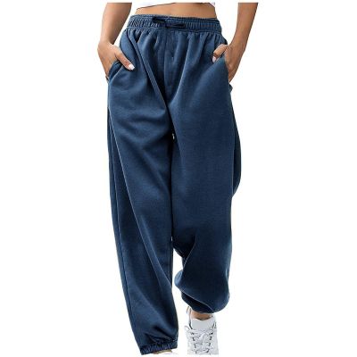 Womens Activewear Trousers Straight Wide Leg Yoga Pants with Drawstring Comfort Tracksuit Bottoms Athletic Training Joggers Causal Plus Size Lounge Sweatpant