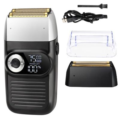 Electric Razor for Men, 2 In 1 Rechargeable Electric Shaver LCD Display Portable Cordless Men Reciprocating Razor Beard Trimmer (Color : KM-2026)