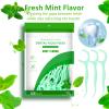 100 Pieces Dental Floss, Dental Floss, Dental Arch with Handle, Mint Smell, Hygienic and Portable, for Teeth Cleaning, Oral Care, Fresh Breath view 3