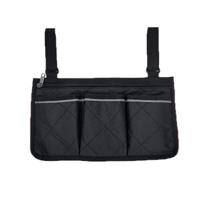 RUVANE Wheelchair Side Bag with Large Cup Holder | Larger Sized, Side Bags to Hang on Side with Bright Line Waterproof Fits Walkers, Scooters (Black) Star of Light