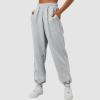 Women's Causal Oversized Lightweight Jogging Sport Joggers Sweatpant Elastic Waist Trousers with Pockets Exercise Tracksuit Pants Tracksuit Bottoms view 2
