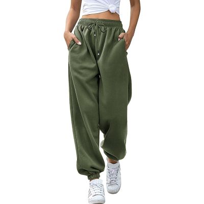 WILLBEST Womens Activewear Trousers Straight Leg Yoga Pants with Drawstring Comfort Tracksuit Bottoms Running Gym Workout Jogger Causal Cargo Lounge Sweatpants