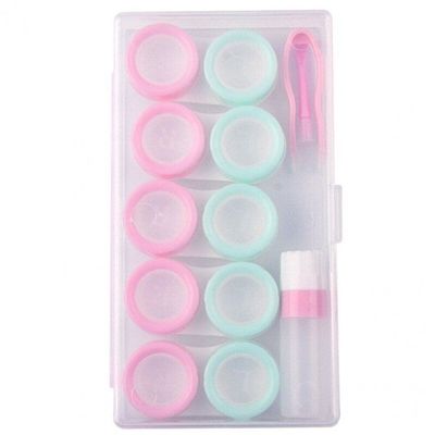 5 Pairs Contact Lens Case Eye Contact Lens Box Women Travel Contact Lenses Case Soak Container Lenses Box for Beauty Pupil