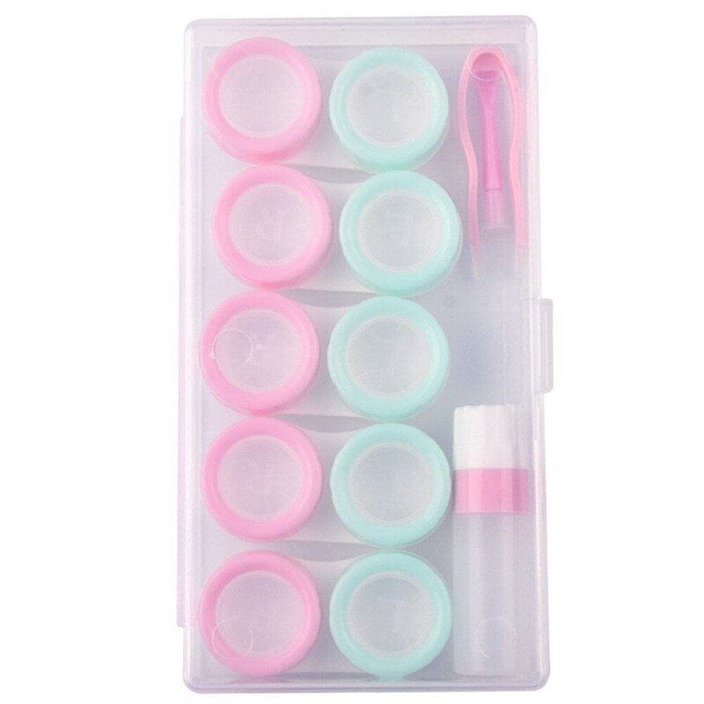 5 Pairs Contact Lens Case Eye Contact Lens Box Women Travel Contact Lenses Case Soak Container Lenses Box for Beauty Pupil