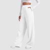 WILLBEST Women Activewear Trouser Straight Leg Yoga Pants with Drawstring Loose Fit Tracksuit Bottoms Workout Joggers Causal Bootcut Lounge Sweatpants view 2
