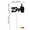 24 Pack 29+1 Cupcake Toppers Glitter 30th Birthday Cupcake Picks Cheers to 30 Middle Finger Happy 30th Birthday Cupcake Decorations Anniversary Party Supplies Black-1 view 2