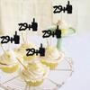 24 Pack 29+1 Cupcake Toppers Glitter 30th Birthday Cupcake Picks Cheers to 30 Middle Finger Happy 30th Birthday Cupcake Decorations Anniversary Party Supplies Black-1 view 4