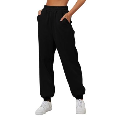 Women Activewear Trouser Straight Leg Yoga Pants with Pocket Drawstring Ladies Tracksuit Bottoms Sports Gym Training Jogger Causal Cotton Lounge Sweatpant