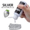 Edible Glitter - 60ml Metallic Cake Paint for Baking & Decorating - Food Grade Shimmer Art Paint for DIY Cookie, Fondant (Silver) view 2