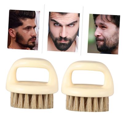 Angoily 2pcs Beard Cleaning Brush Portable Hair Brush Beard Care Accessory for Men Male and Hair Styling