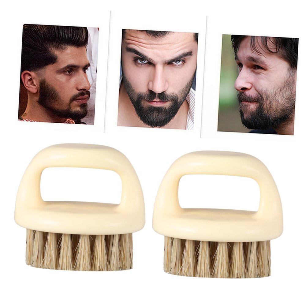 Angoily 2pcs Beard Cleaning Brush Portable Hair Brush Beard Care Accessory for Men Male and Hair Styling
