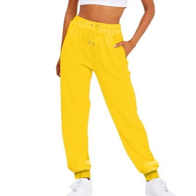 WILLBEST Women's Cotton Gym Sport Joggers Sweatpant Straight Wide Leg Elasticated High Waist Trousers Causal Running Exercise Cycling Lounge Pant Jogging Bottom Loungwear