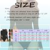 Gefomuofe Women's Bodysuit Stand-Up Collar Long Sleeve Women's Body Jumpsuit Elegant Bodies Stand-Up Collar Eyelet Embroidery Bodysuits Long Sleeve Bodysuit with Lace Insert, navy, M view 3