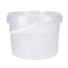 1 bucket with lid, 3 litres, transparent, round, plastic bucket, food-safe, airtight and stable, empty bucket with handle and lid, suitable for food, chemicals, washing powder, adhesives view 2