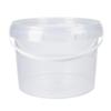 1 bucket with lid, 3 litres, transparent, round, plastic bucket, food-safe, airtight and stable, empty bucket with handle and lid, suitable for food, chemicals, washing powder, adhesives view 4