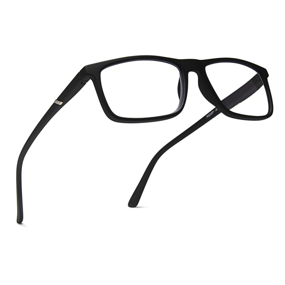 2SeeLife Blue Light TR-90 Reading Glasses for Men Fits all Face Shapes, Sturdy Frame, Spring Hinges, Premium Readers, Black, +2.00