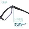 2SeeLife Blue Light TR-90 Reading Glasses for Men Fits all Face Shapes, Sturdy Frame, Spring Hinges, Premium Readers, Black, +2.00 view 4