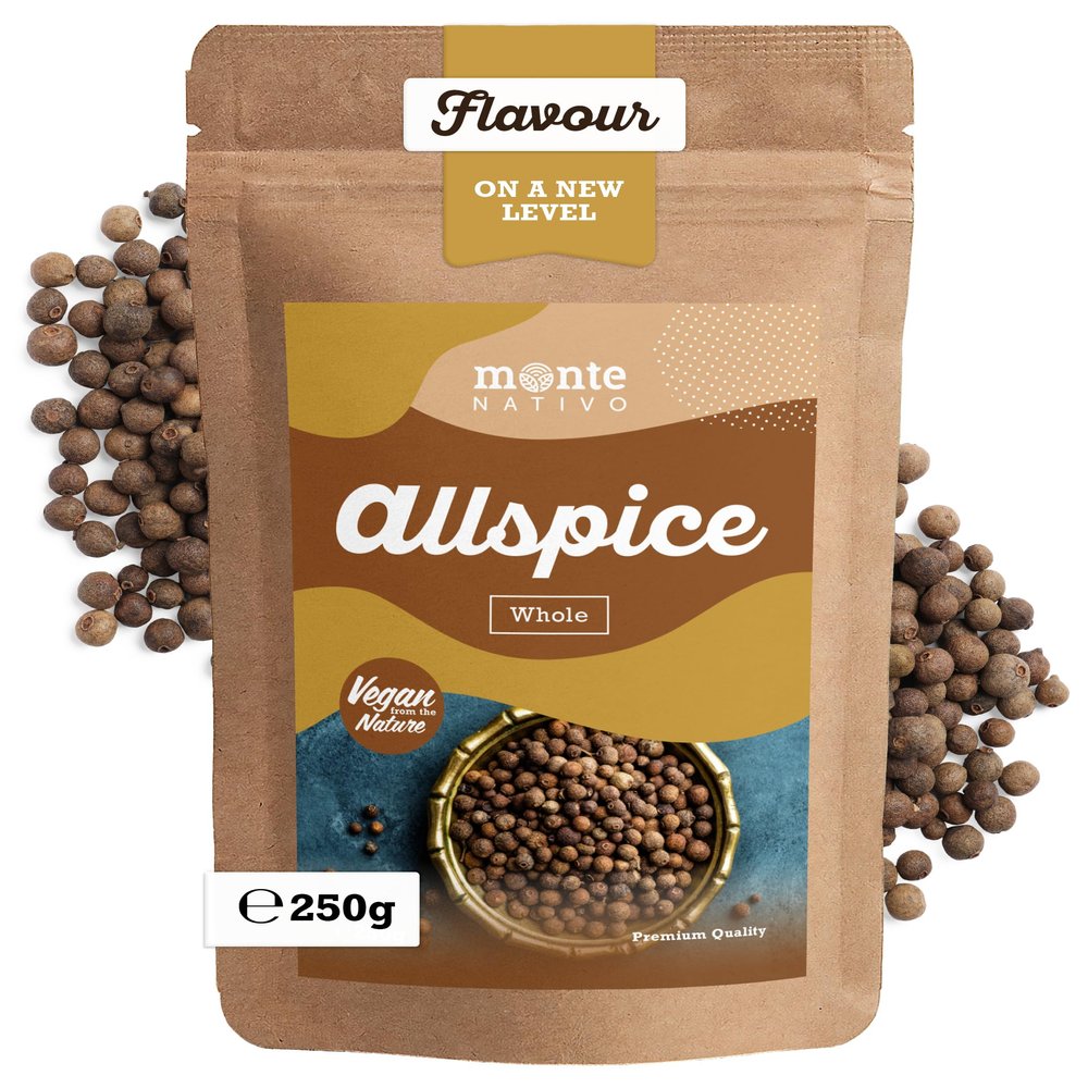 Allspice Berries Monte Nativo (250g) - Pimento Seeds - Whole All spice - Gently dried and aromatic Spices ideal for Cooking and Seasoning