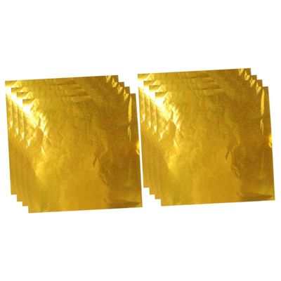Zerodeko 400pcs Aluminium Foil Paper Wrapping Glossy Gold Paper Package for Packaging Candy Wrappers