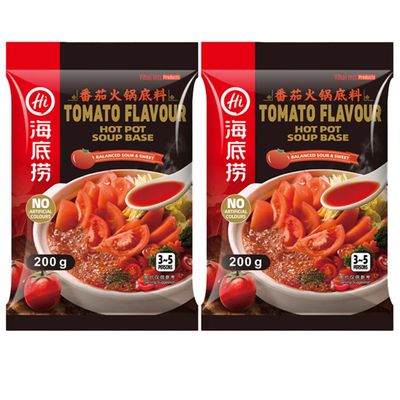 Haidilao Chinese Hot Pot Soup Base Seasoning Sauce  (Twin pack - Tomato Flavour 200g)