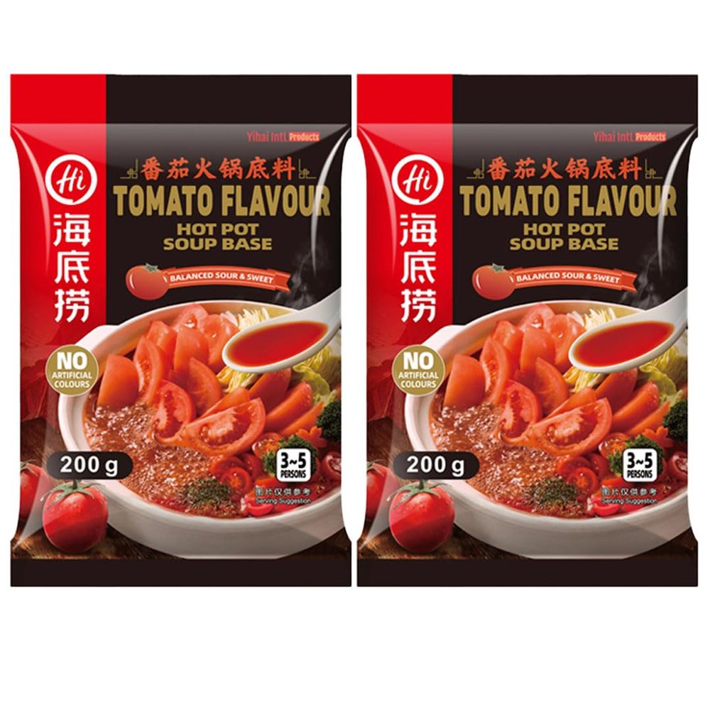 Haidilao Chinese Hot Pot Soup Base Seasoning Sauce  (Twin pack - Tomato Flavour 200g)