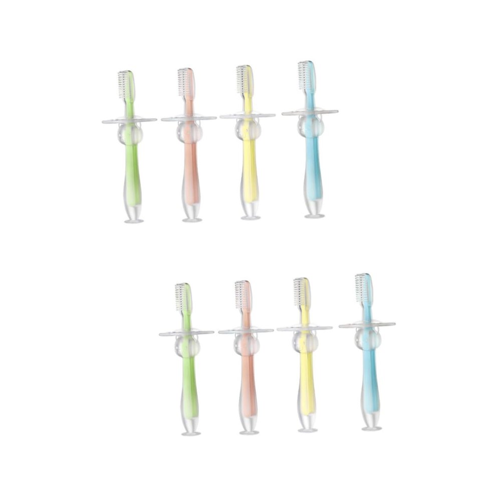Mobestech 8pcs Silicone Teether Toothbrush for Boys and Girls Boy Girl Bristles Training Brush Toothbrush Years Old