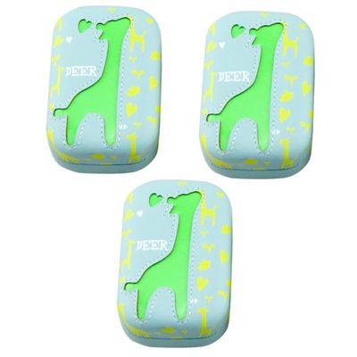 Healeved 3pcs Cartoon Deer Lenses Case Holder Cartoon Lens Storage Box Container for Home and Travel Green Storage Box for Eyeglasses Case Lens Container for Sunglasses