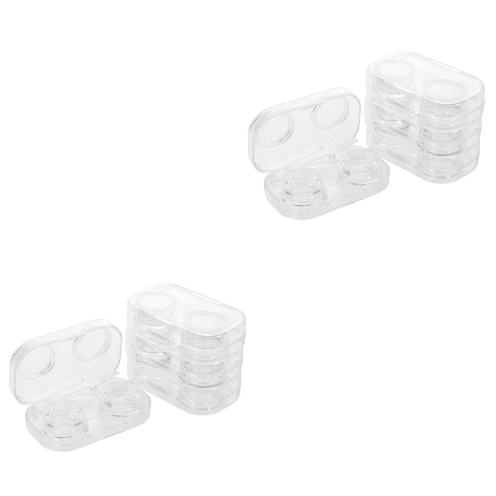 Healeved 8pcs Cosmetic Lens Holder Invisible Lens Storage Box Cosmetic Case Contacts Case Holder Contacts Organizer Travel Storage Random Style