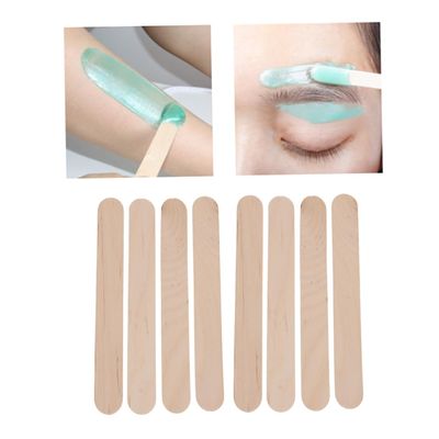 Angoily 50pcs Essential Hair Removal Kit Wooden Wax Applicator Sticks for Eyebrow Lip Safe Waxing Tools Spatula