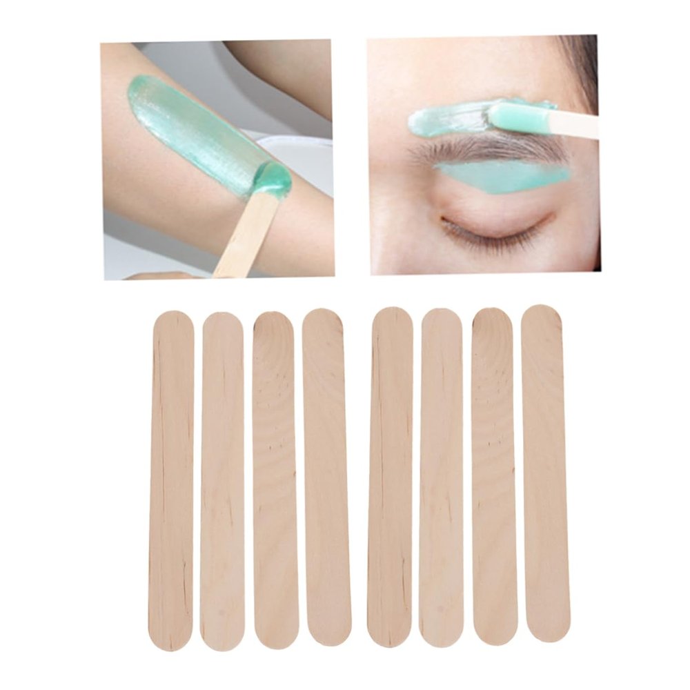 Angoily 50pcs Essential Hair Removal Kit Wooden Wax Applicator Sticks for Eyebrow Lip Safe Waxing Tools Spatula