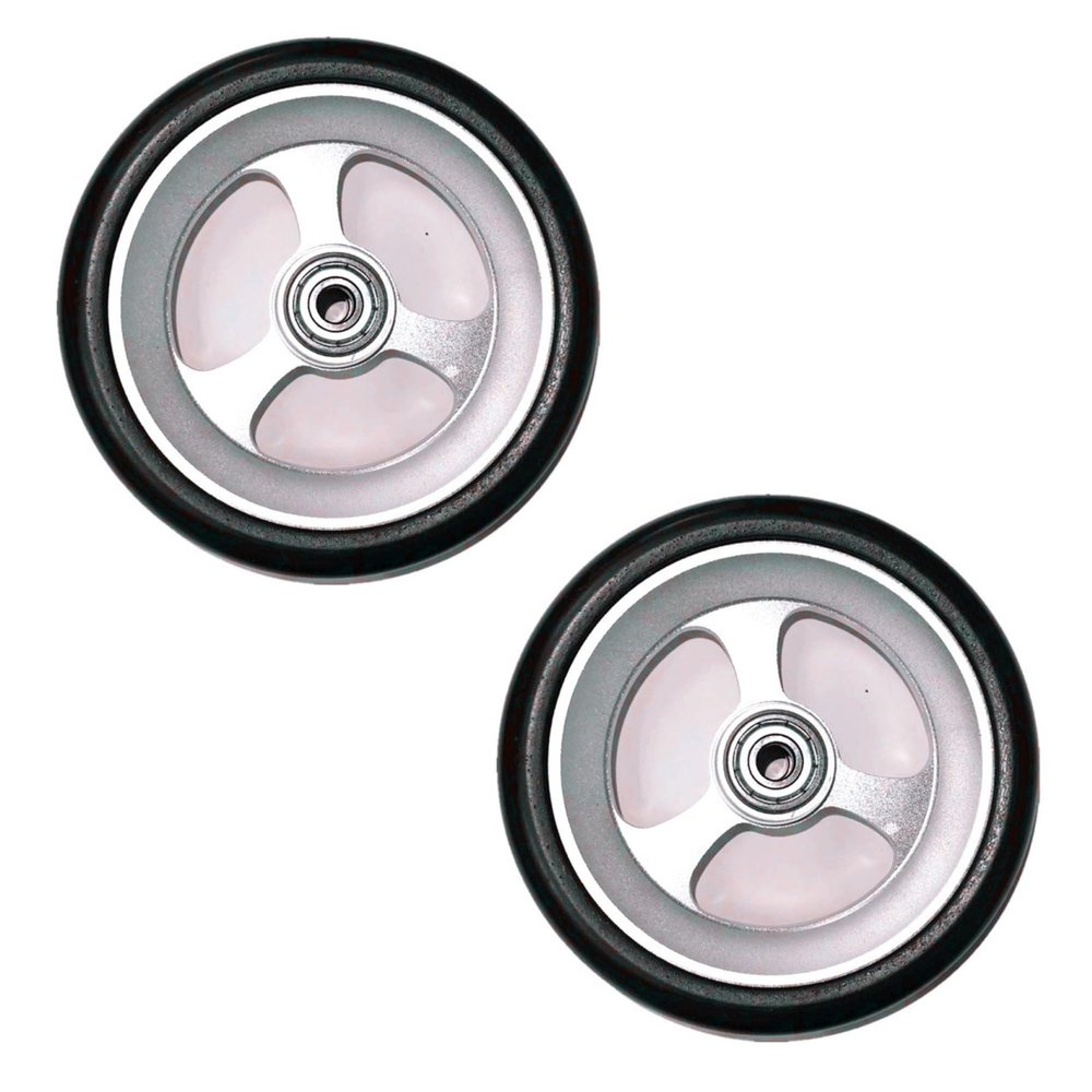 1 Pair 5" X 1 1/8" Sports Wheelchair Front Wheels Assembly, Anti-Slip Solid Wheelchair Replacement Wheel, Aluminum Rim with 5/16" (8 mm) Bearing