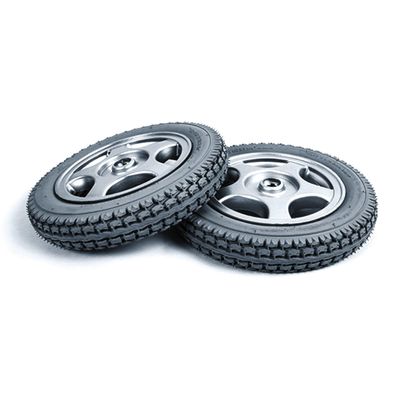 12 1/22 1/4 Electric Wheelchair Replacement Rear Wheels, Non-Inflatable Solid Rubber Tire with 11/16" (17mm) Bearings and Keyway 1/4" (6mm), Grey (1 Pair)