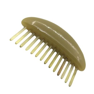 PartyKindom Natural Horn Hair Massage Comb with 14 Pins, Wide Teeth Scalp Massager Brush for Hair Styling and Relaxation, Creative Head Massage Tool for Men and Women