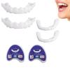 Flipped Warmth Clip in Veneers Teeth Cosmetic False Teeth, 2 Pairs Temporary Fake Teeth Whitening No Holes Imitation Upper and Lower False Dental Brackets for Whitening view 1
