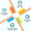 Bamboo Toothbrushes Medium Bristles for Adults 10 Pack, Wooden Toothbrush Family Set Natural Organic Tooth Brush (Multi-Color 10p) view 4