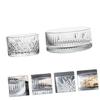2pcs Glass Snack Plate Soup Bowls Salad Container Snack Tray Utensil Tray Kitchen Prep Bowls Nut Bowls Party Cake Plates Desk Tray Dessert Serving Platter Storage Rack Desktop view 3