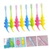 Mobestech 8pcs Cartoon Children Toothbrush Set with Gentle Thin Bristles Baby Training Oral Care Toothbrushes for Infants Toddler Use Colorful Random view 4