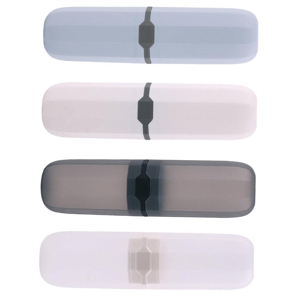 PartyKindom Travel Toothbrush Case 4Pcs Portable Toothbrush and Toothpaste Holder Lightweight Plastic Storage Box for Travel Camping Business Trips
