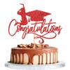 WRACKKIAR Congratulations Cake Topper-Congrats Grad Cake Decor-Class of 2024 Graduate Party Cake Decorations-Wedding/Birthday/Retirement Party Supplies (Red) view 1