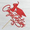 WRACKKIAR Congratulations Cake Topper-Congrats Grad Cake Decor-Class of 2024 Graduate Party Cake Decorations-Wedding/Birthday/Retirement Party Supplies (Red) view 3