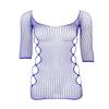 GRRKDFQ Sexy Nightwear for Women Hollow Out Sheer Fishnet Bodystocking,Royal Blue,One Size view 1