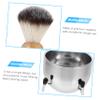 Angoily Shaving Cream Bowl Set Stainless Steel Shaving Bowl and Brush Set for Men for Creating Lather in Bathroom Grooming Routine view 2
