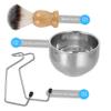 Angoily Shaving Cream Bowl Set Stainless Steel Shaving Bowl and Brush Set for Men for Creating Lather in Bathroom Grooming Routine view 4