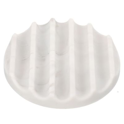 IMIKEYA Round Draining Soap Holder Tray Large Marble Color Silicone Bar Soap Draining Dish for Bathroom Shower Home Use Non-punch Installation